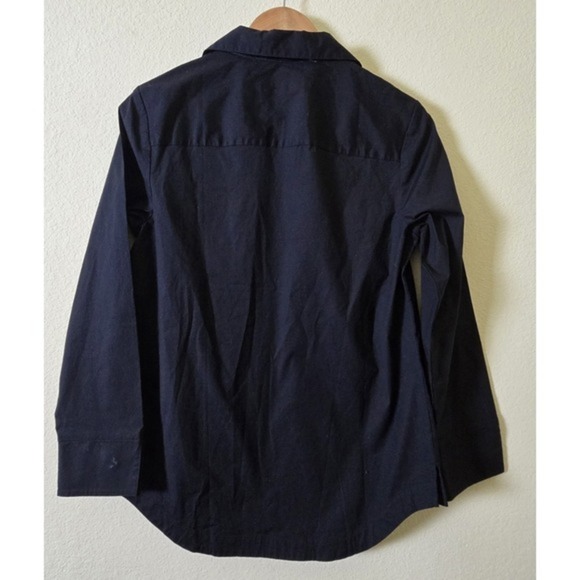 Vineyard Vines Womans Top XS Black Velvet‎ Trim Popover Collared Shirt - Picture 6 of 8